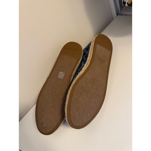 COACH Collins Denim Espadrille Flat Midnight Navy Size 10 - Picture 10 of 13